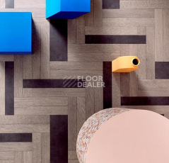 Forbo Modul'up 19dB Wood 9209UP4319 dark hybrid wood concrete фото 2 | FLOORDEALER